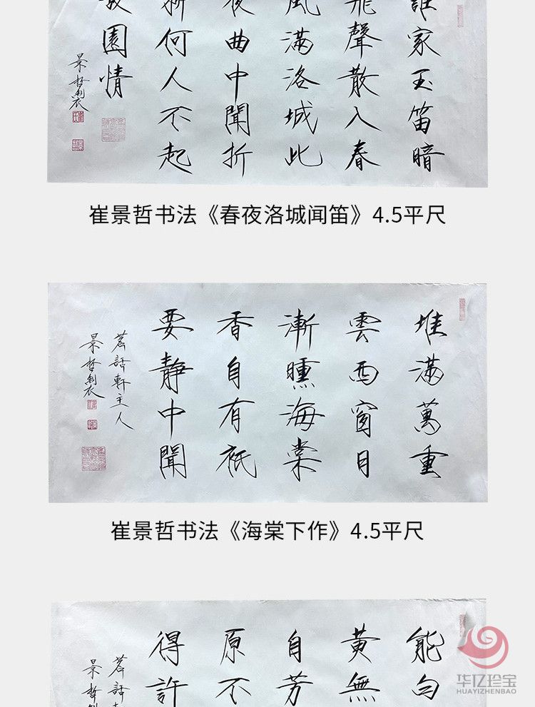 中国美术家协会理事 崔景哲书法《舟中骤雨》4.5平尺